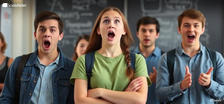 Docente si spoglia in classe