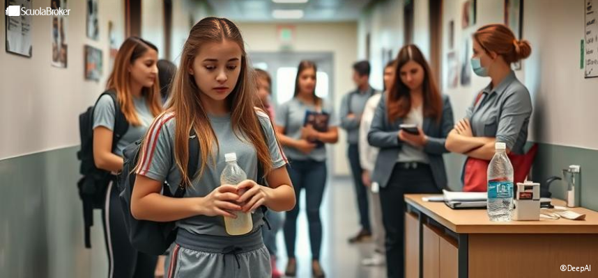 Candeggina nella borraccia, studentessa in ospedale